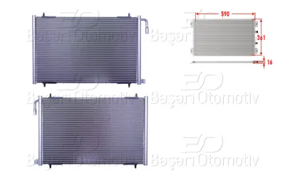 WISCO 6455.W6 Klima Radyatoru 590x361x16 6455X9 35836 6455W6 6455W7 E163358 96375240 8FC351304501 1610161180 96375239 6455FY