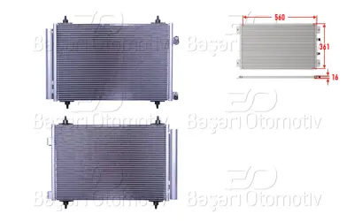 WISCO 6455.CX Klima Radyatoru 560x361x16 6455CX 9807426280 6455HK 6455EW DCN07008 945791 9682531580 818170 6455GL AC667000P