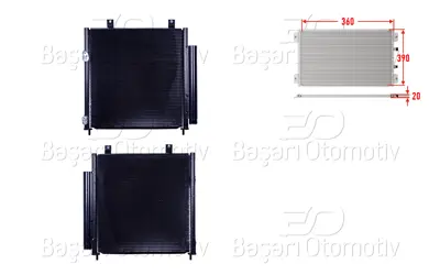 WISCO 7812A229 Klima Radyatoru 360x390x20 7812A229 MT5251D 940447 350221 M7180530 DCN45007 CD030753M 32005251 MT5251 142036N