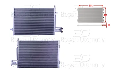 WISCO 5S6H19710AA Klima Radyatoru 584x381x16   5S6H19710AA 60185395 5S6H19710AB KFD5395 18005395 945980 1011001072 18005395X 925636 V25620011