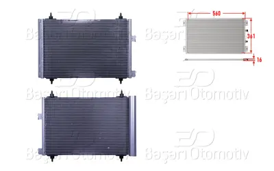 WISCO 6455.AA Klima Radyatoru 560x361x16 6455AA 35445 5514305209 94570 812732 162003N 8083013 8FC351300671 BSG70525008 F453485