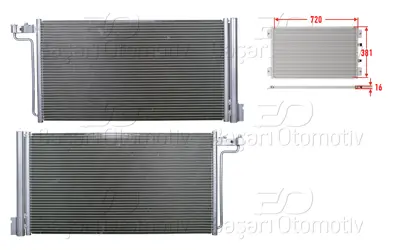 WISCO F1F119710CA Klima Radyatoru 720x381x16 F1F119710CA CV6Z19712A CV6Z19712J AV6Z19712A 3981 2010808 92074N 940765 1857751 43815