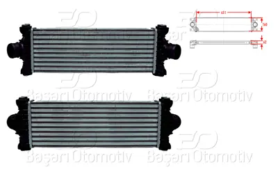 WISCO CC119L440BE Turbo Radyatoru (Intercooler) 451x160x62 CC119L440BE 1748579 M812125A 18014710 CC119L440BD GK218C342BC 96486 1748585 CC119L440BC CC119L440AD