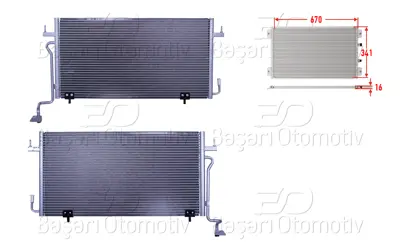 WISCO 6455.V8 Klima Radyatoru 670x341x16 6455V8 96364764 E163303 CN5141 DCN07010 6455W4 M7070130 9005166 94218 94276
