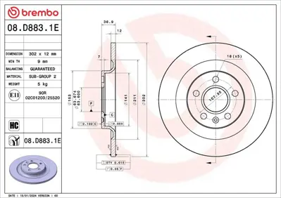 BREMBO KT 08 076 Fren Takimi Disk-Balata Volvo Xc40 19- V1034PR 31471477 8D88311 32300123 1422131 BBD5555 BDS2011 ADC4001 6210500 56047