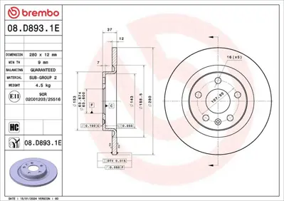 BREMBO KT 08 075 Fren Takimi Disk-Balata Volvo Xc40 19- 31471476 DSK3443 610373420 BDS2154 BG5069C 355133411 92323803 1422130 56238 BBD5624