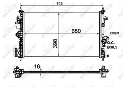 NRF 53773 Su Radyatörü 1300292 DRM20110 1073133 8MK376754321 9002070 630718 30170029B CR1099000P 376754321 53773