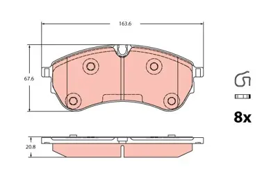 TRW GDB2362 On 1la / Arka 1lb Fren Balatasi-  Vw Crafter 17- 2N0698151