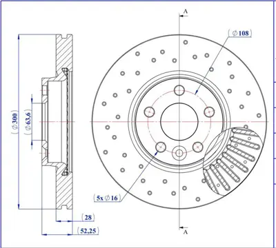 MGA 50511PC Fren Disk On 300-5  Ford: Galaxy Ii Mondeo 07 - 15 / Volvo: S60 V60 10 -  Performans 7G911125BA