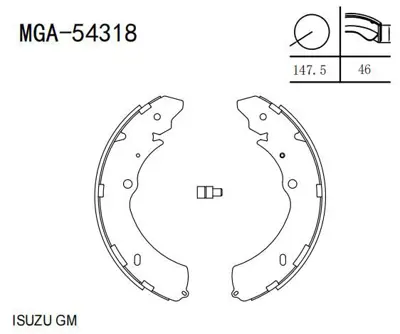 MGA 54318 Fren Balatasi Pabuc Kampana Arka Isuzu Dmax 2002- Dmax 4x4 08- 8973682540 EST5509900 JAPGF900AF 421600 GF900AF I350U06 5878320900 2714877 530193 8910