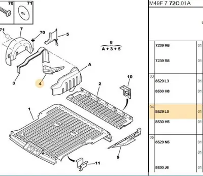 PSA 8529.L0 Arka Çamurluk Kilit Mesne 8529.L0