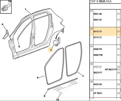 PSA 8713.73 Arka Çamurluk Köşe Bağlan 8713.73