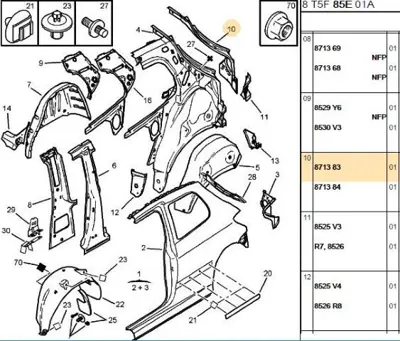 PSA 8713.83 Arka Çamurluk İç Köşe Sac 871383