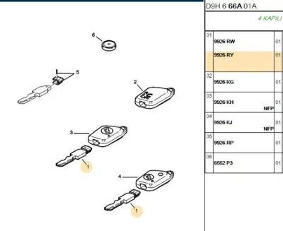 PSA 9926.RY Anahtar Ucu 9926.RY