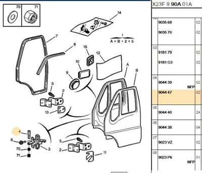PSA 9044.47 Kapı Gergi Pimi 904447