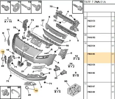 PSA 7453.05 Sol Sis Far Çerçevesi 745305