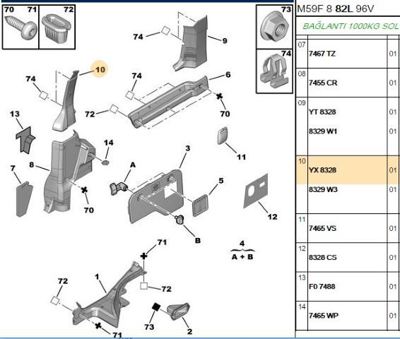 PSA 8328.YX Yan Direk İç Bakaliti 8328YX