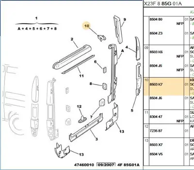 PSA 8503.K7 Arka Köşe Bağlantı Sacı S 8503.K7