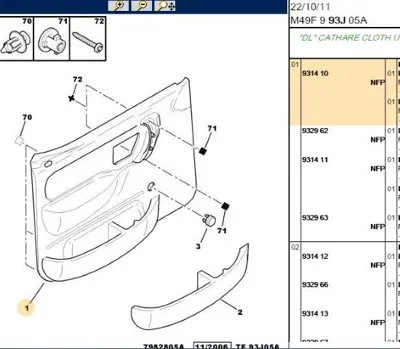 PSA 9314.10 Sol Ön Kapi Kartonu Siyah  Partner 63305425 63320046 6081165 120400915 60807351 931410 12033230EU 4470411 46431710 63305420