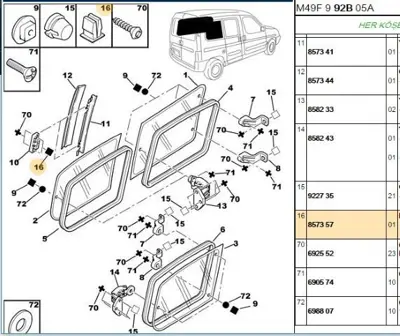 PSA 8573.57 Yan Cam Direk Agrafı  8573.57
