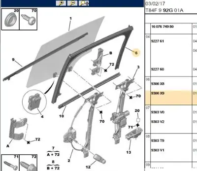 PSA 9300.X9 Sağarkacamcercevefıtı 9300.X9