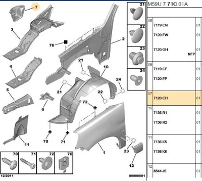 PSA 7120.CH Motor Kulak Bağlan Demiri 7120CH