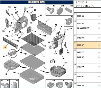 PSA 7569.47 Bagaj İç Bakalit 756947