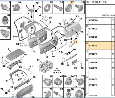 PSA 8744.S6 Cıvata Kapağı 8744S6