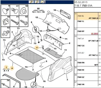 PSA 7569.24 Bagaj Taban Halısı  7569.24