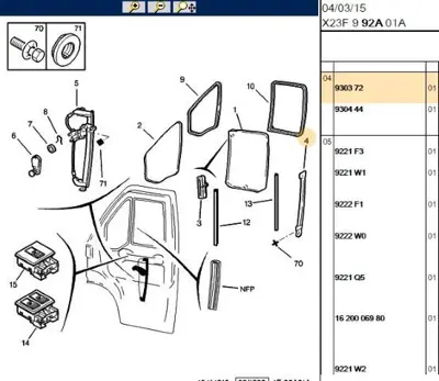 PSA 9303.72 Yan Cam Çıta Kızağı  9303.72