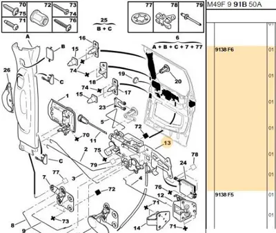 PSA 9138.F6 Kapı Kilit Mekanizması  9138.F6