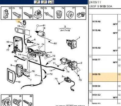 PSA 9159.78 Kapi Butonu RS0105 5033753 915978 V420790 9110263 11160200037HD 20TR562 53432 43548 JTE941