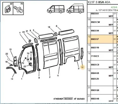 PSA 8503.57 Sol Alt Yan Direk Sacı  8503.57