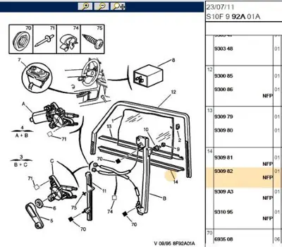 PSA 9309.82 Cam Kenar Lastık  9309.82