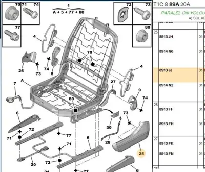 PSA 8913.JJ Koltuk Bakaliti  8913.JJ