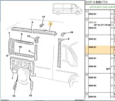 PSA 8504.91 Tavan İç Takviyeli 8504.91