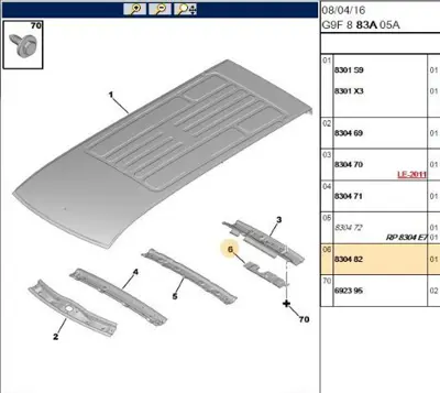 PSA 8304.82 Tavan Sacı Travers Ayak  8304.82