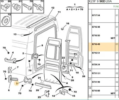 PSA 8716.49 Arka Kapı Alt Menteşesi S 8716.49