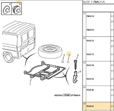 PSA 7618.31 Stepne Bağlantı Klıpsı 7618.31