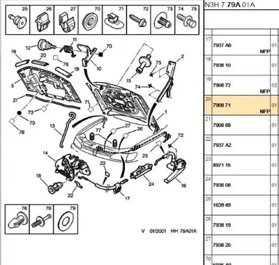 PSA 7908.71 Kaput Lastik Firsat 52018 790871 100239 8412581SX BK7300871 2018 80025