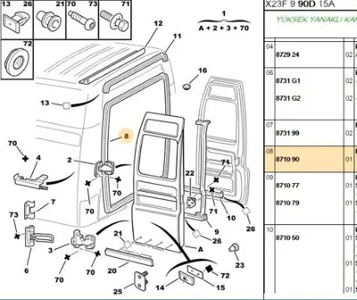 PSA 8710.90 Arka Kapı Fitili  8710.90