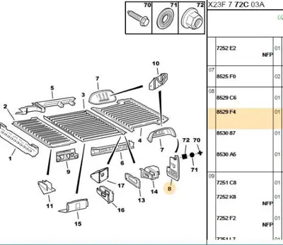 PSA 8529.F4 Arka Taban Çamurluk Parça 8529.F4