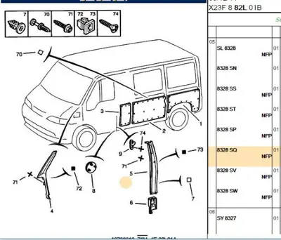 PSA 8328.SQ Direk Kaplamasi Sağ Alt 8328SQ 8328SQ 8328SQ 8328SQ 8328SQ