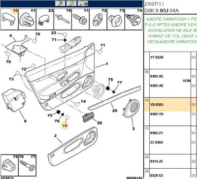 PSA 9393.Y8 Kapı Klıpsı 9393.Y8