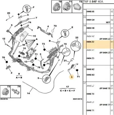PSA 8484.Z2 Sol Açılır Tavan Kilidi  8484.Z2
