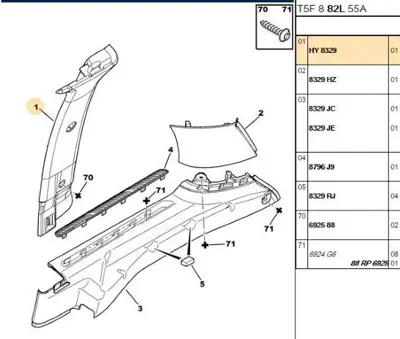 PSA 8329.HY Arka Emniyet Kemer Bakali 8329.HY