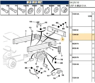 PSA 7244.60 Şasi Kabin Arka Kasa Trav 7244.60