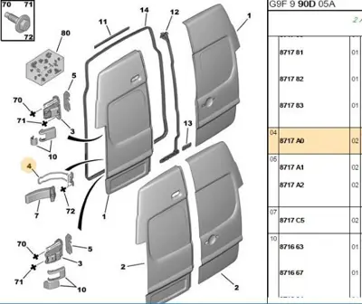 PSA 8717.A0 Kapı Gergi Demiri  8717.A0