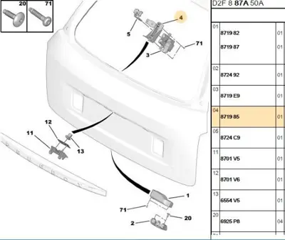 PSA 8719.85 Bagaj Kilit Tutucu  8719.85