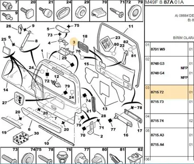 PSA 8715.72 Bagaj Kapak Menteşesi Sol 871572